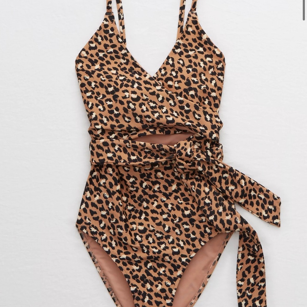 Aerie Leopard Print One Piece Swimsuit